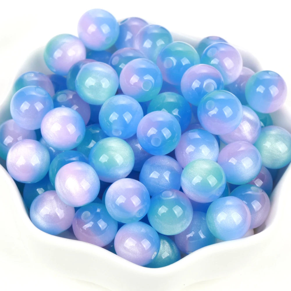 100Pcs Colorful Resin Beads Red Yellow Blue 8-16mm Round Loose Spacer Beads For Jewelry Making DIY Bracelet Necklace Handmade