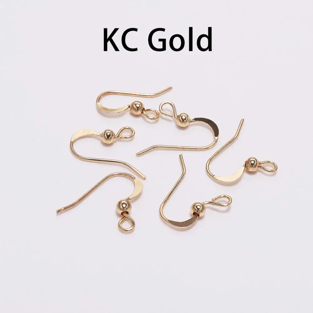 100Pcs 19*18mm Earring Components Hooks Twist Gold Bronze Ear Hook Clasps Earring Wires Findings For DIY Jewelry Making
