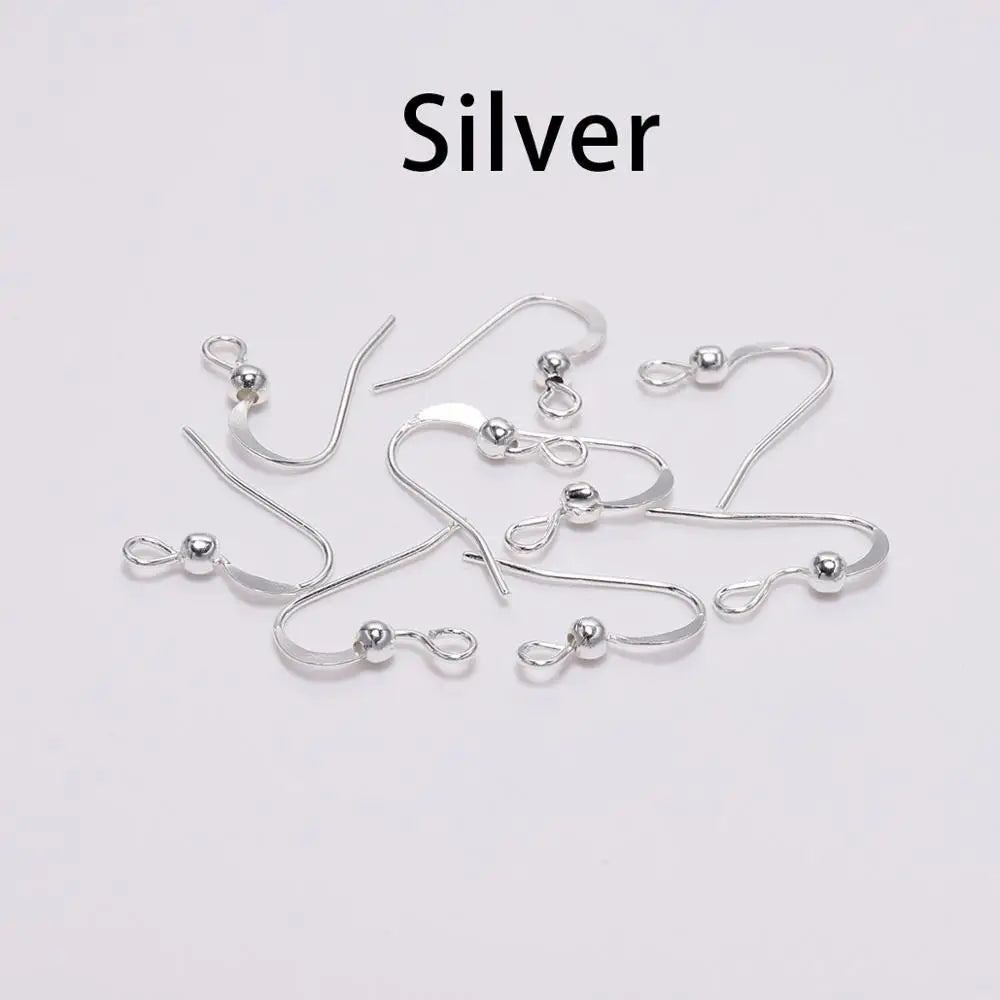100Pcs 19*18mm Earring Components Hooks Twist Gold Bronze Ear Hook Clasps Earring Wires Findings For DIY Jewelry Making