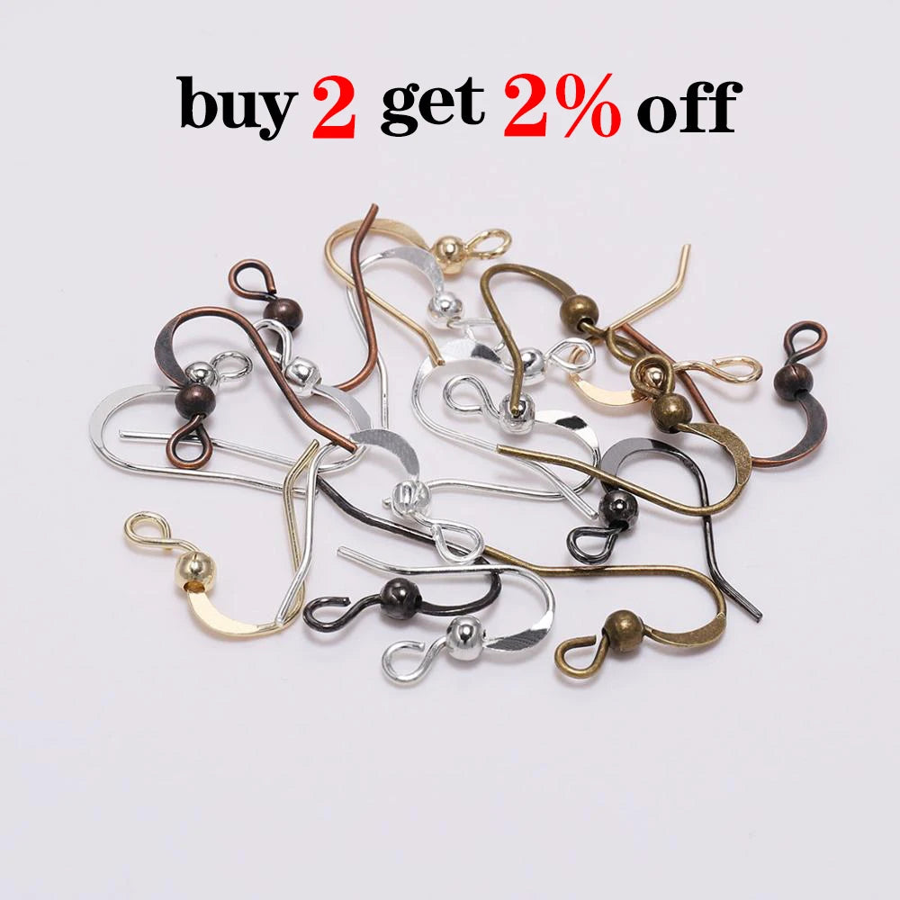 100Pcs 19*18mm Earring Components Hooks Twist Gold Bronze Ear Hook Clasps Earring Wires Findings For DIY Jewelry Making