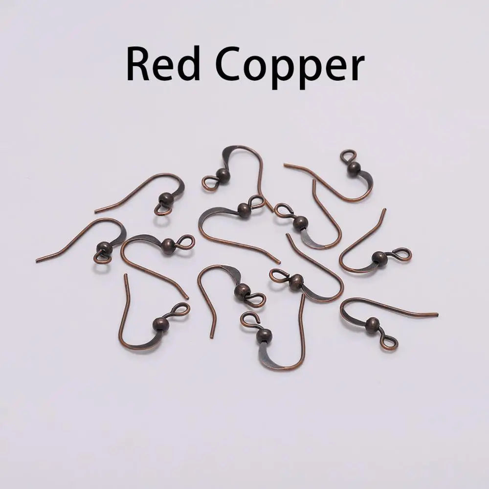 100Pcs 19*18mm Earring Components Hooks Twist Gold Bronze Ear Hook Clasps Earring Wires Findings For DIY Jewelry Making