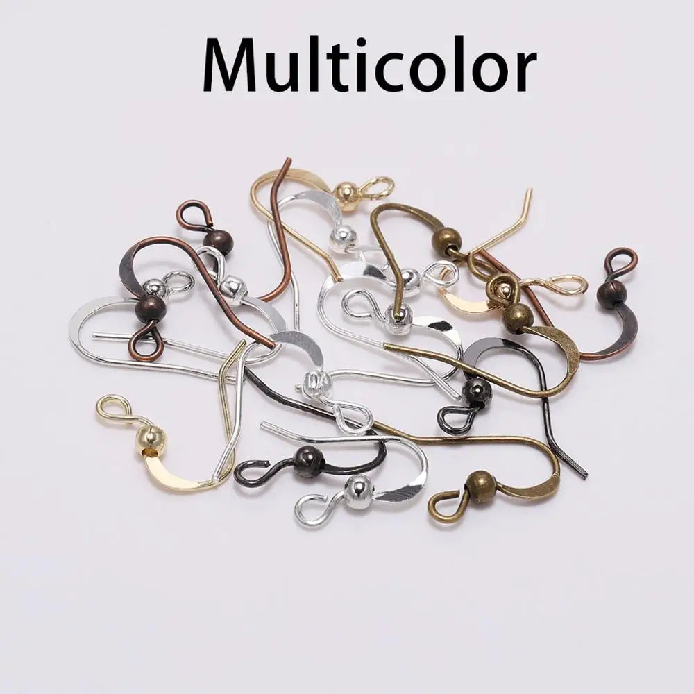 100Pcs 19*18mm Earring Components Hooks Twist Gold Bronze Ear Hook Clasps Earring Wires Findings For DIY Jewelry Making