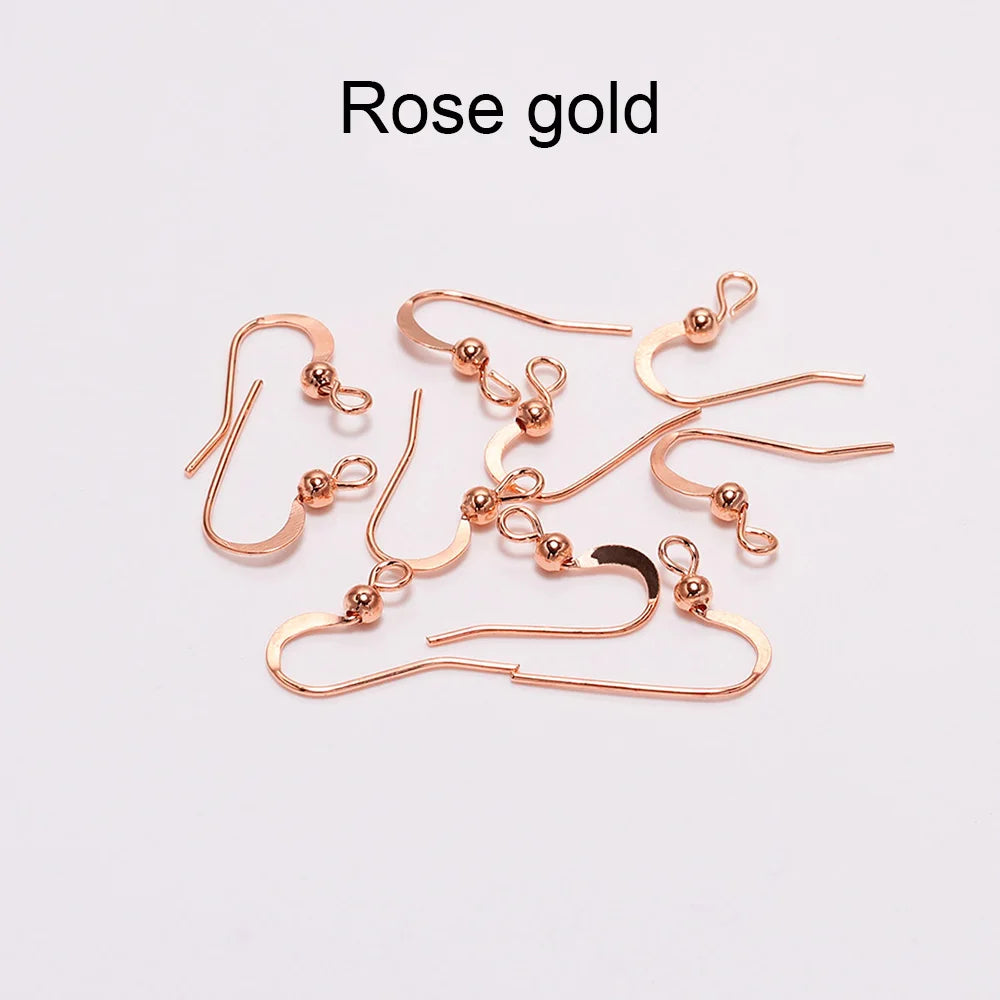 100Pcs 19*18mm Earring Components Hooks Twist Gold Bronze Ear Hook Clasps Earring Wires Findings For DIY Jewelry Making