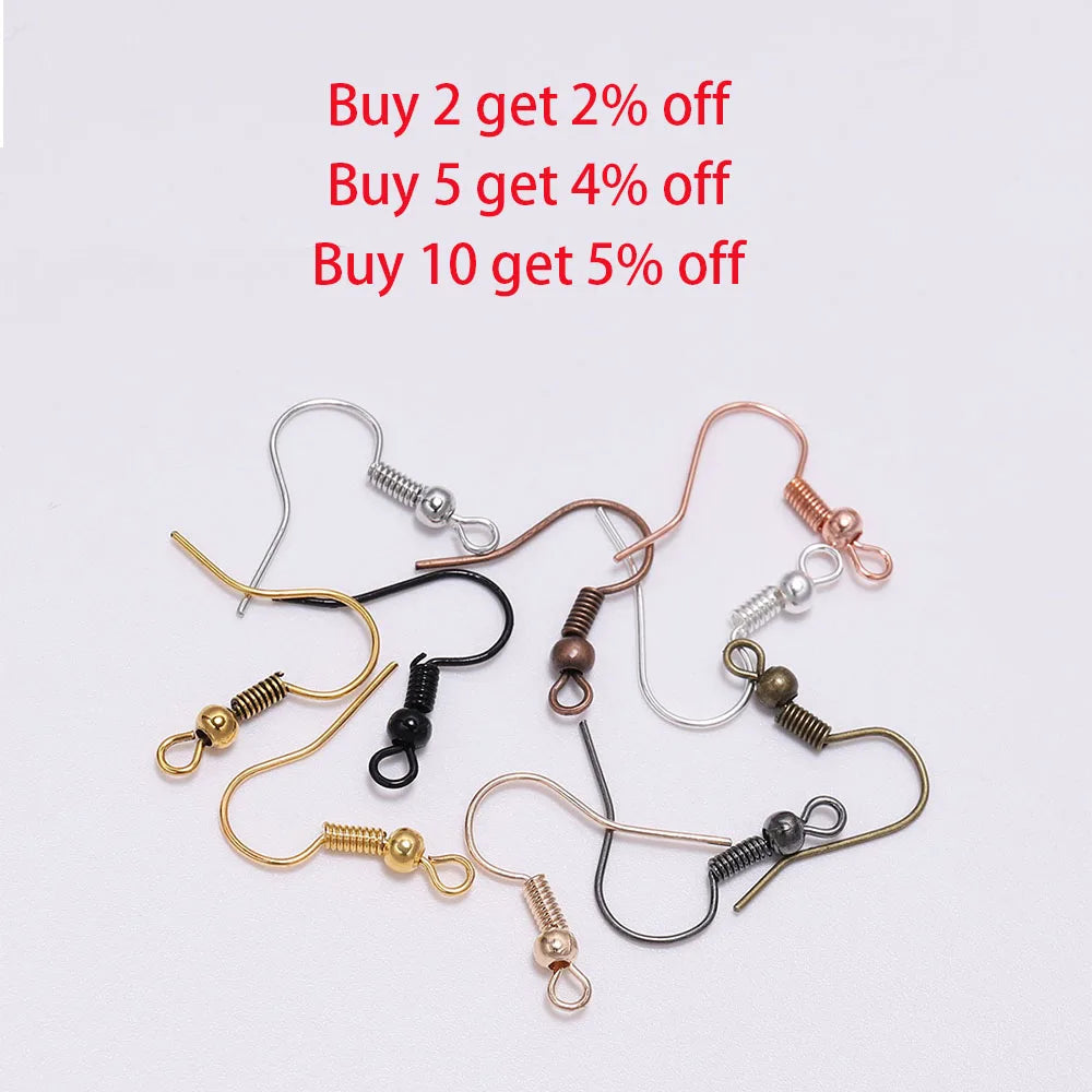 100pcs 17x20mm Earring Findings Earrings Clasps Hooks Fittings DIY Jewelry Crafts Making Alloy Hook Drop Earrings Accessories