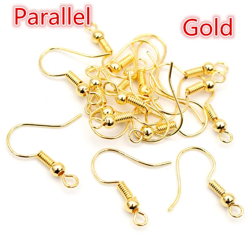 100pcs 20*17mm Gold Antique bronze Ear Hooks Earrings Clasps Findings Earring Wires For Jewelry Making Supplies Wholesale