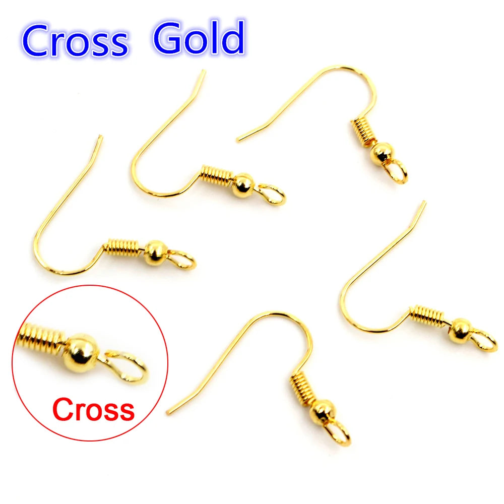 100pcs 20*17mm Gold Antique bronze Ear Hooks Earrings Clasps Findings Earring Wires For Jewelry Making Supplies Wholesale