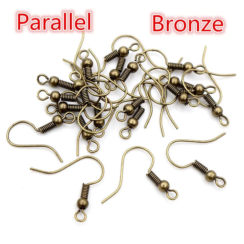100pcs 20*17mm Gold Antique bronze Ear Hooks Earrings Clasps Findings Earring Wires For Jewelry Making Supplies Wholesale