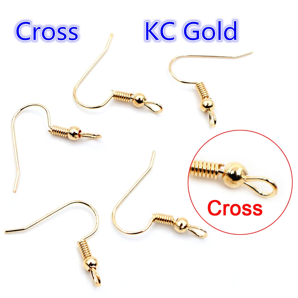 100pcs 20*17mm Gold Antique bronze Ear Hooks Earrings Clasps Findings Earring Wires For Jewelry Making Supplies Wholesale