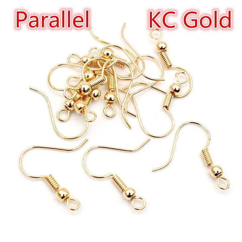 100pcs 20*17mm Gold Antique bronze Ear Hooks Earrings Clasps Findings Earring Wires For Jewelry Making Supplies Wholesale