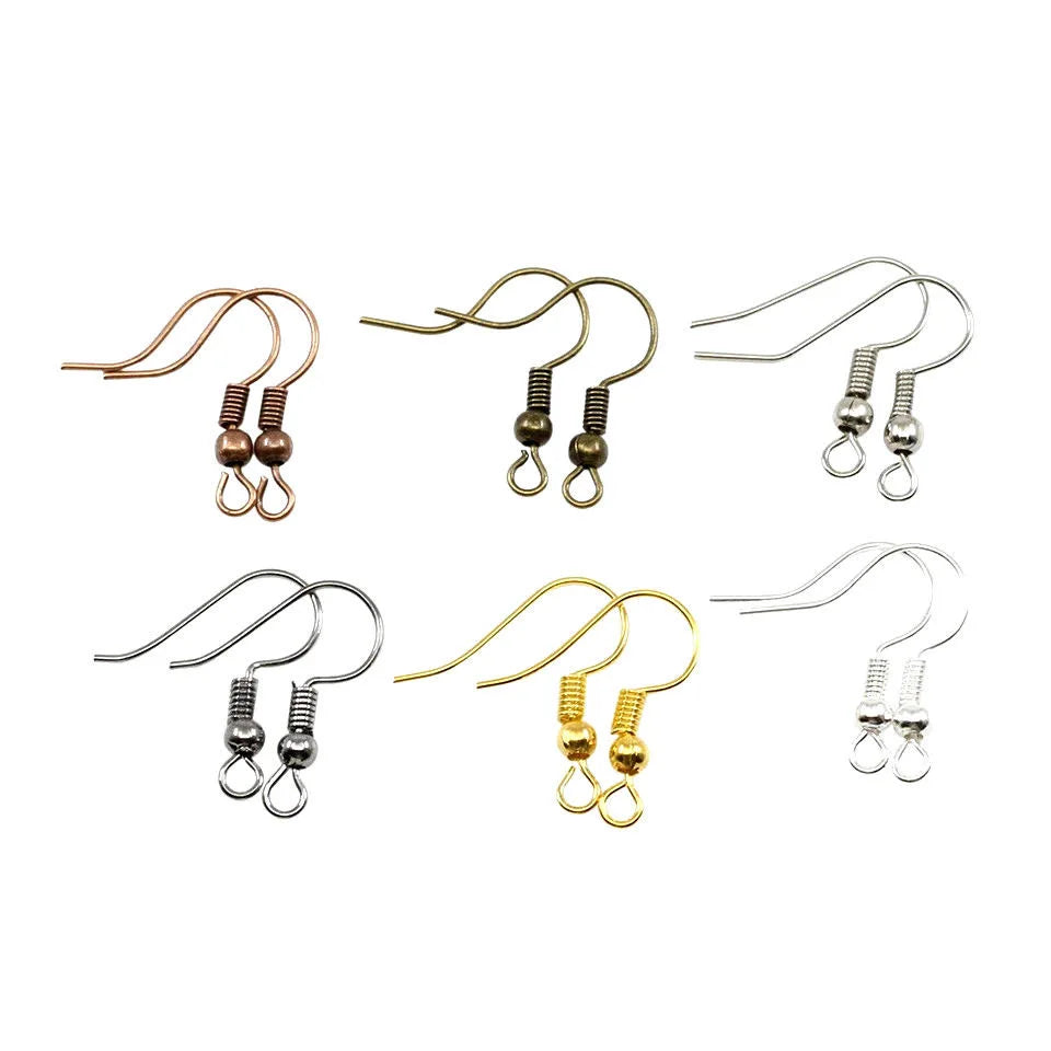 100pcs/Lot 20x17mm Alloy Ear Hooks Earrings Clasps Findings Earring Wires For Jewelry Making Charms Earrings Accessories
