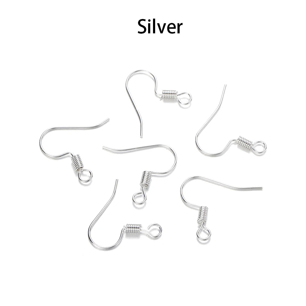 100pcs/lot 20*17mm 10 Color Iron Bead Charms Earring Wires With Ear Hook Earrings Clasp Findings Supplies For Jewelry Making DIY