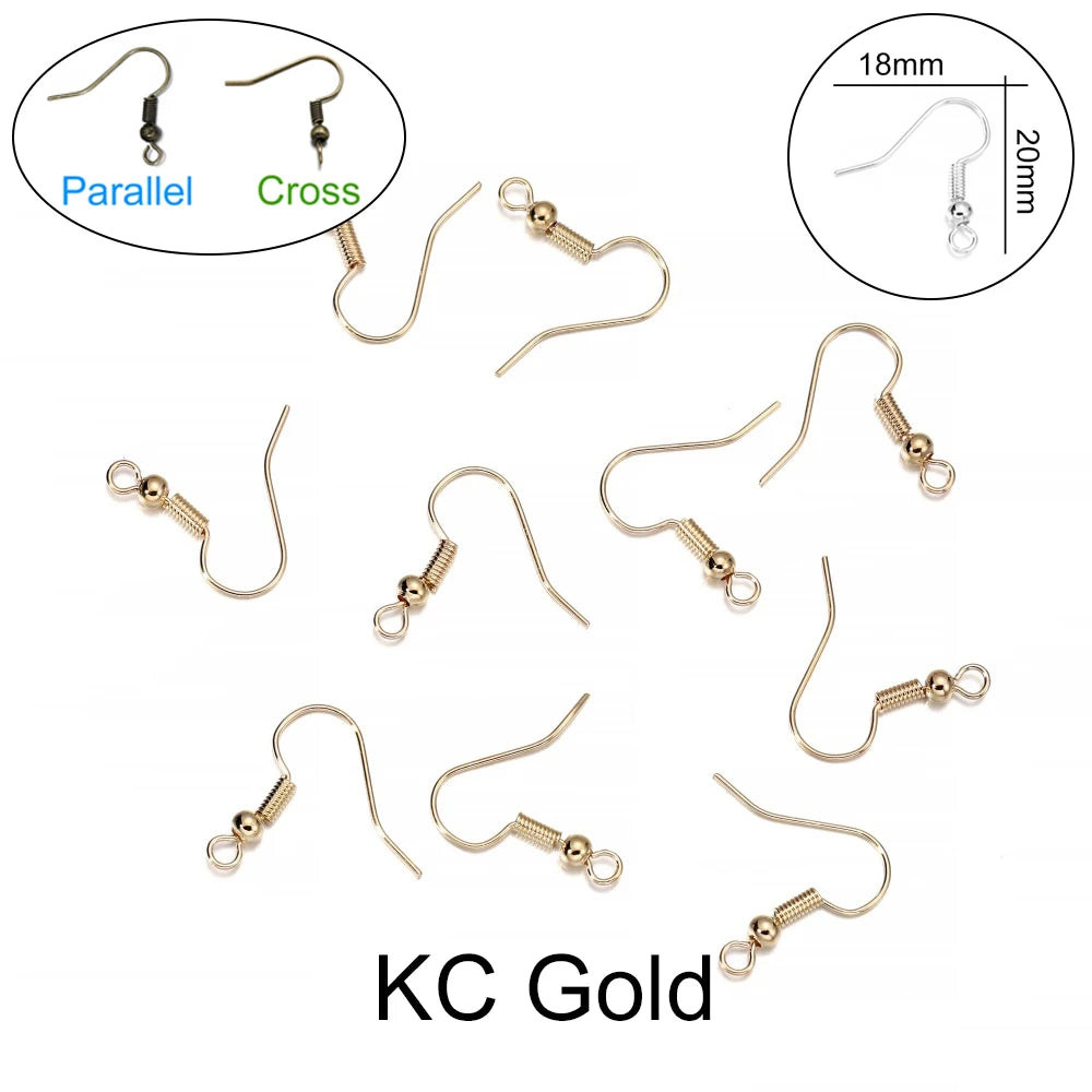 100pcs/lot 20*17mm 10 Color Iron Bead Charms Earring Wires With Ear Hook Earrings Clasp Findings Supplies For Jewelry Making DIY