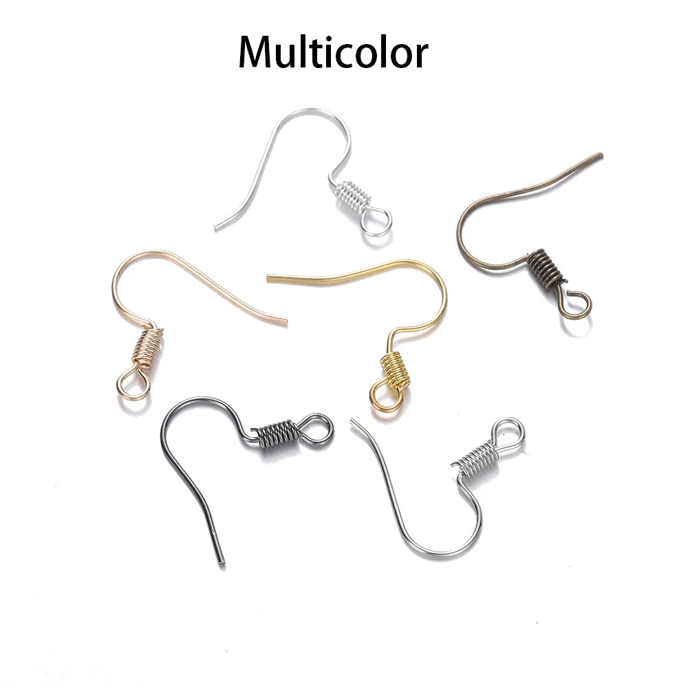 100pcs/lot 20*17mm 10 Color Iron Bead Charms Earring Wires With Ear Hook Earrings Clasp Findings Supplies For Jewelry Making DIY