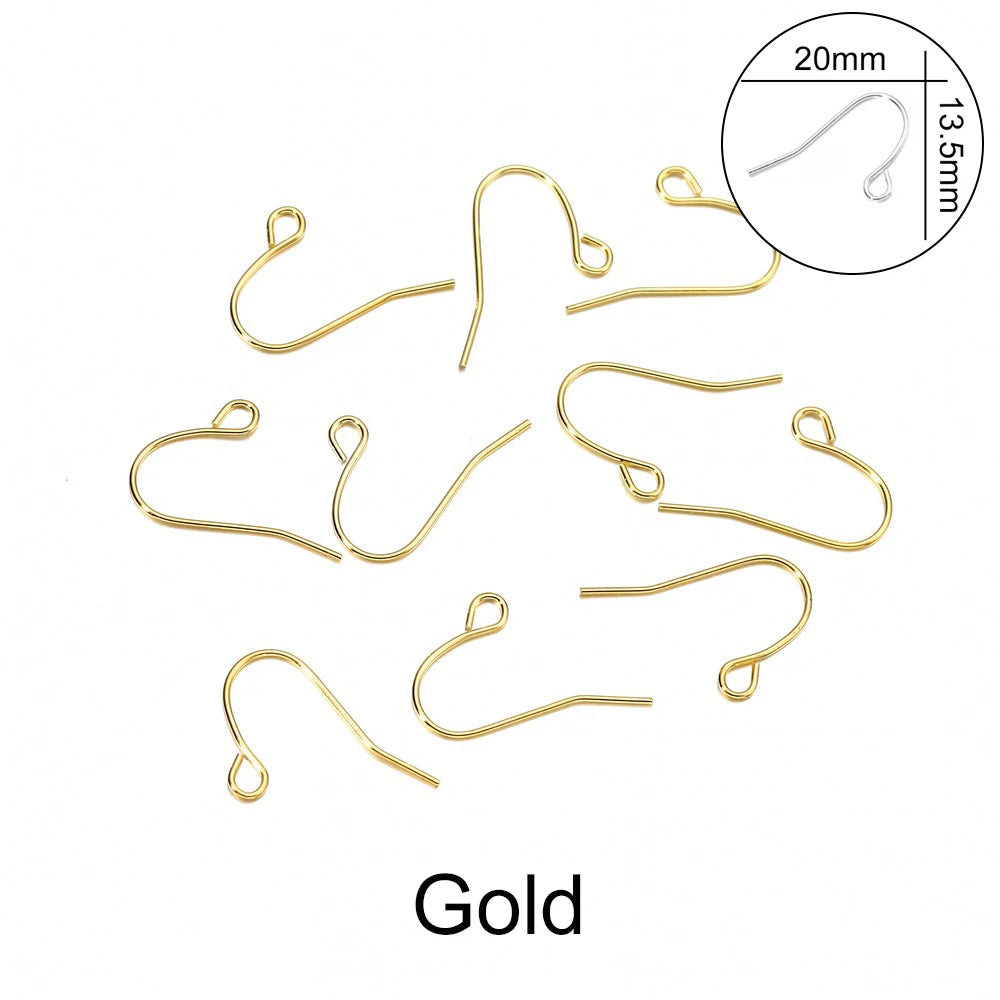 100pcs/lot 20*17mm 10 Color Iron Bead Charms Earring Wires With Ear Hook Earrings Clasp Findings Supplies For Jewelry Making DIY