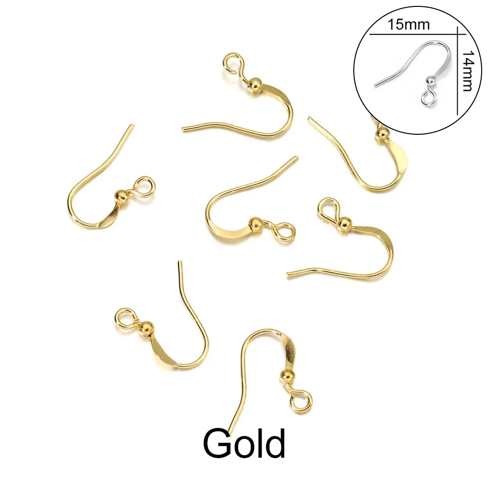 100pcs/lot 20*17mm 10 Color Iron Bead Charms Earring Wires With Ear Hook Earrings Clasp Findings Supplies For Jewelry Making DIY