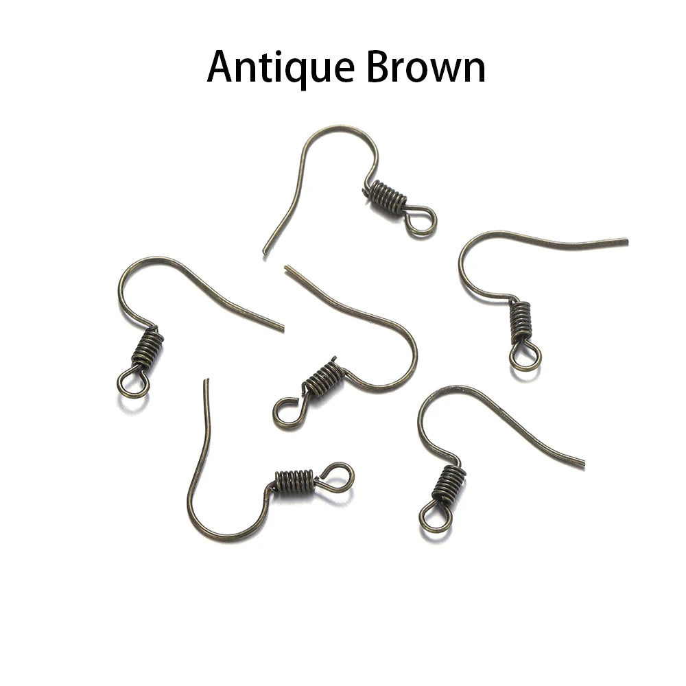 100pcs/lot 20*17mm 10 Color Iron Bead Charms Earring Wires With Ear Hook Earrings Clasp Findings Supplies For Jewelry Making DIY