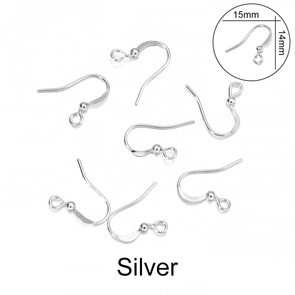 100pcs/lot 20*17mm 10 Color Iron Bead Charms Earring Wires With Ear Hook Earrings Clasp Findings Supplies For Jewelry Making DIY