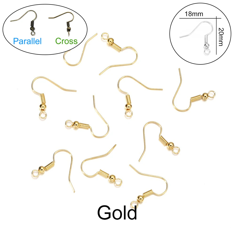 100pcs/lot 20*17mm 10 Color Iron Bead Charms Earring Wires With Ear Hook Earrings Clasp Findings Supplies For Jewelry Making DIY