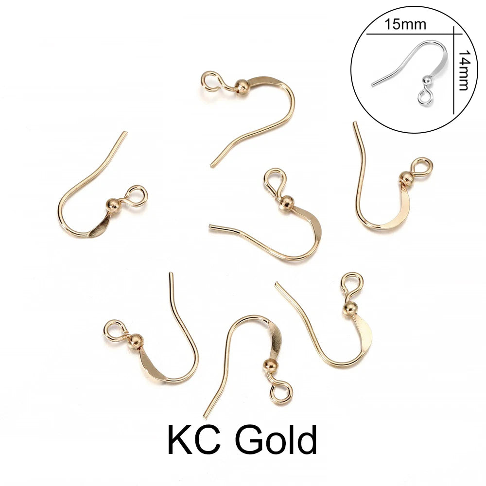 100pcs/lot 20*17mm 10 Color Iron Bead Charms Earring Wires With Ear Hook Earrings Clasp Findings Supplies For Jewelry Making DIY