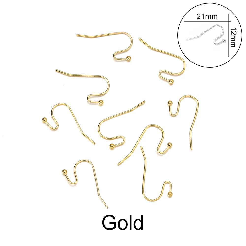 100pcs/lot 20*17mm 10 Color Iron Bead Charms Earring Wires With Ear Hook Earrings Clasp Findings Supplies For Jewelry Making DIY