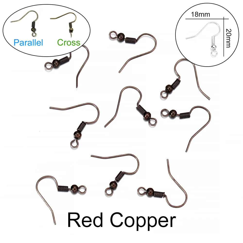 100pcs/lot 20*17mm 10 Color Iron Bead Charms Earring Wires With Ear Hook Earrings Clasp Findings Supplies For Jewelry Making DIY