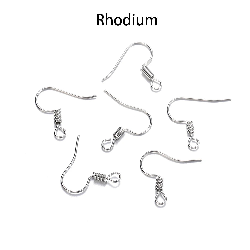 100pcs/lot 20*17mm 10 Color Iron Bead Charms Earring Wires With Ear Hook Earrings Clasp Findings Supplies For Jewelry Making DIY