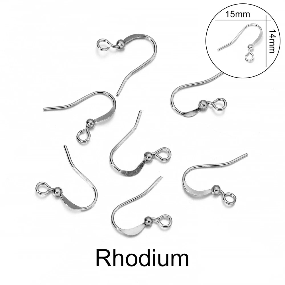 100pcs/lot 20*17mm 10 Color Iron Bead Charms Earring Wires With Ear Hook Earrings Clasp Findings Supplies For Jewelry Making DIY