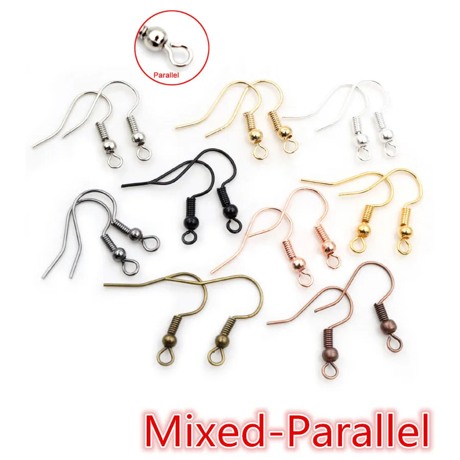 100pcs/lot 20x17mm 2-Styles Metal Earrings Clasp Hooks Fittings DIY Jewelry Making Findings Accessories Earwire Hook Ear Jewelry