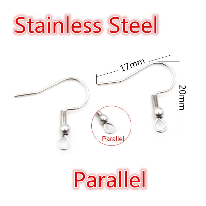 100pcs/lot 20x17mm 2-Styles Metal Earrings Clasp Hooks Fittings DIY Jewelry Making Findings Accessories Earwire Hook Ear Jewelry