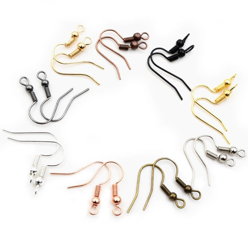100pcs/lot 20x17mm 2-Styles Metal Earrings Clasp Hooks Fittings DIY Jewelry Making Findings Accessories Earwire Hook Ear Jewelry
