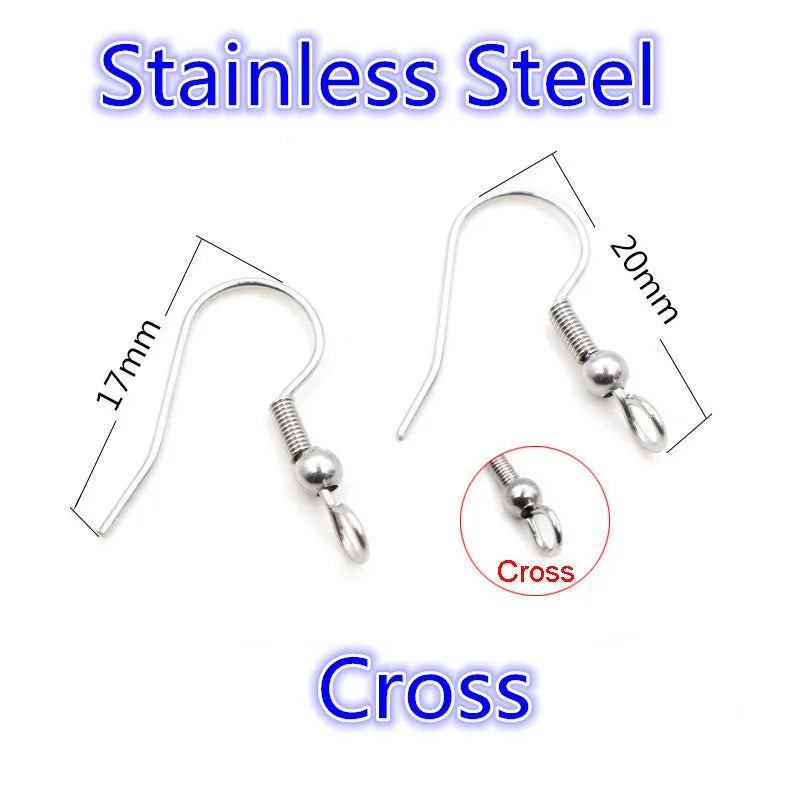 100pcs/lot 20x17mm 2-Styles Metal Earrings Clasp Hooks Fittings DIY Jewelry Making Findings Accessories Earwire Hook Ear Jewelry