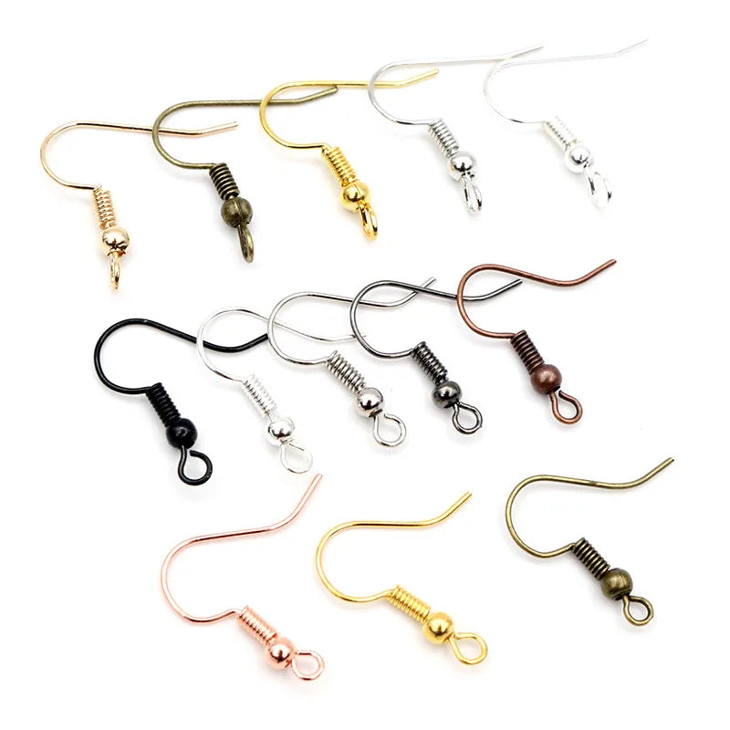 100pcs/lot 20x17mm 2-Styles Metal Earrings Clasp Hooks Fittings DIY Jewelry Making Findings Accessories Earwire Hook Ear Jewelry
