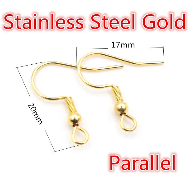 100pcs/lot 20x17mm 2-Styles Metal Earrings Clasp Hooks Fittings DIY Jewelry Making Findings Accessories Earwire Hook Ear Jewelry