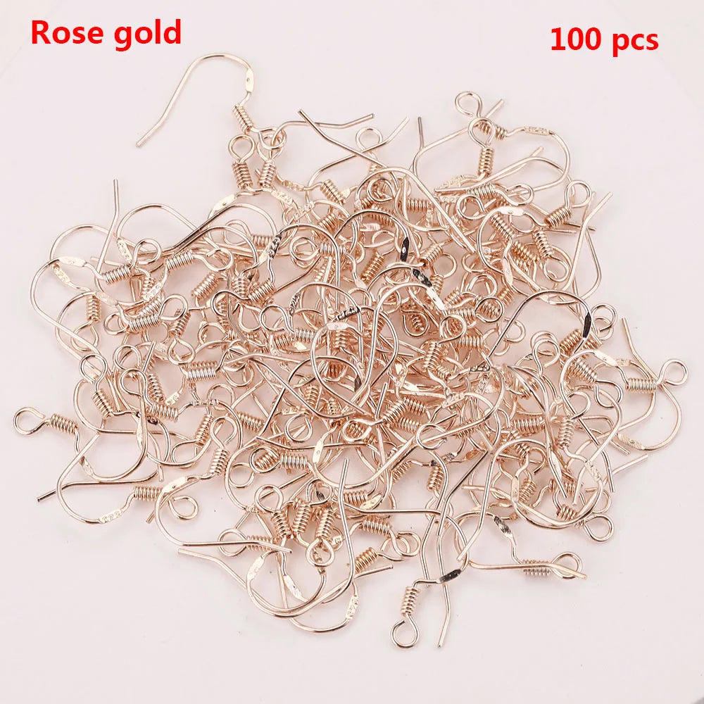 100pcs/lot Ear Wires Earrings Hooks for Jewelry Earrings Making Supplies DIY Wholesale Accessories earring making supplies