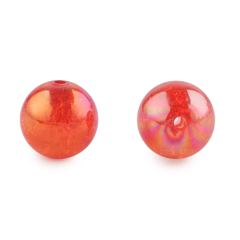 10Pcs 20MM AB Transparent Crackle Beads Round Acrylic Ball Shiny Loose Spacer Beads For Jewelry Making DIY Beadable Accessories