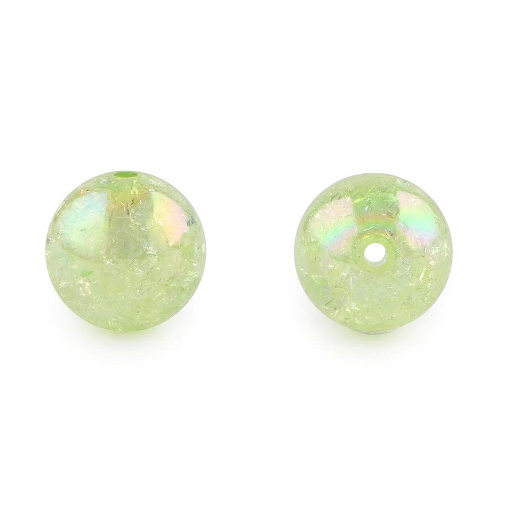 10Pcs 20MM AB Transparent Crackle Beads Round Acrylic Ball Shiny Loose Spacer Beads For Jewelry Making DIY Beadable Accessories