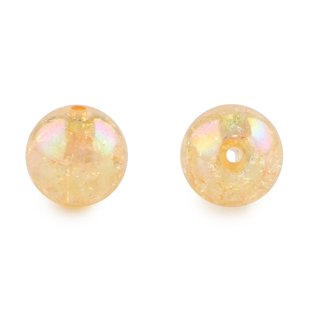10Pcs 20MM AB Transparent Crackle Beads Round Acrylic Ball Shiny Loose Spacer Beads For Jewelry Making DIY Beadable Accessories