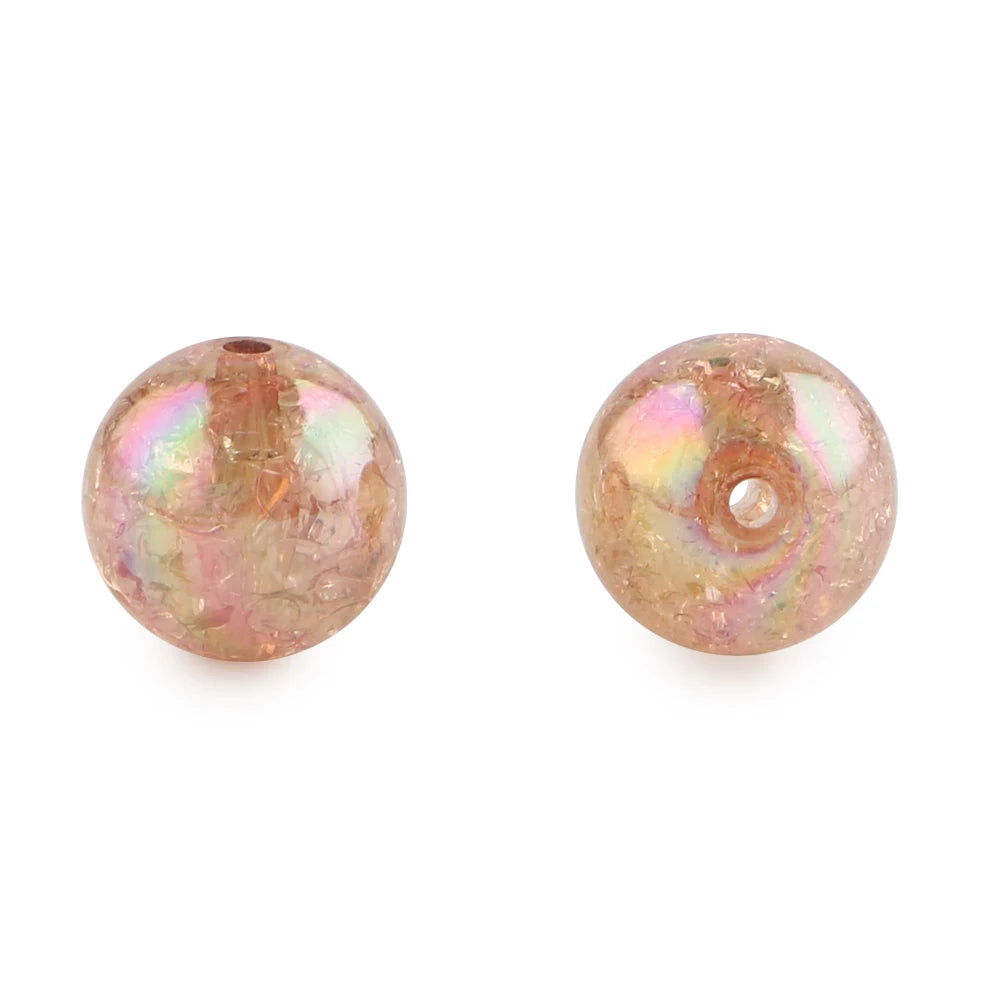 10Pcs 20MM AB Transparent Crackle Beads Round Acrylic Ball Shiny Loose Spacer Beads For Jewelry Making DIY Beadable Accessories