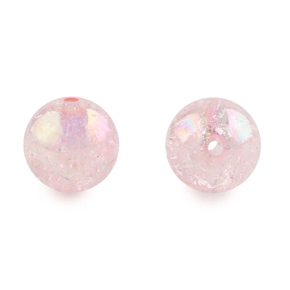 10Pcs 20MM AB Transparent Crackle Beads Round Acrylic Ball Shiny Loose Spacer Beads For Jewelry Making DIY Beadable Accessories