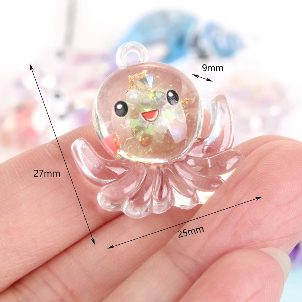 50Pcs/Lot Duck Star Ocean Animal Random Resin Charms Pendant Beads For Jewelry Making Findings DIY Bracelet Earring Accessories