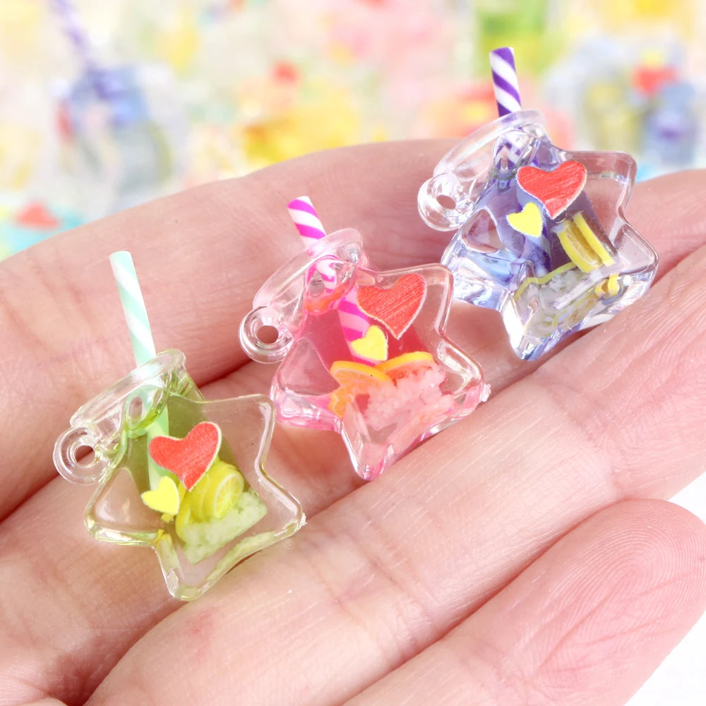 50Pcs/Lot Duck Star Ocean Animal Random Resin Charms Pendant Beads For Jewelry Making Findings DIY Bracelet Earring Accessories