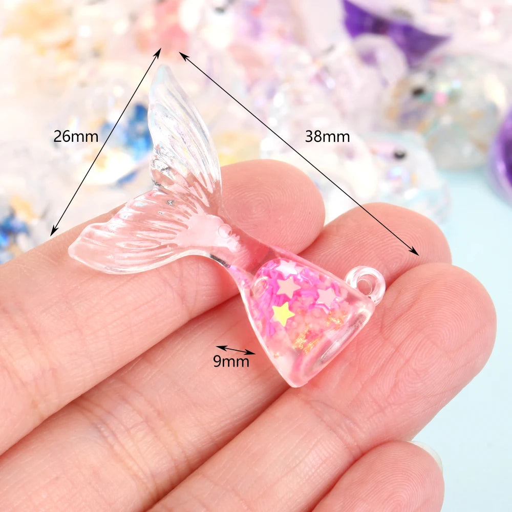 50Pcs/Lot Duck Star Ocean Animal Random Resin Charms Pendant Beads For Jewelry Making Findings DIY Bracelet Earring Accessories