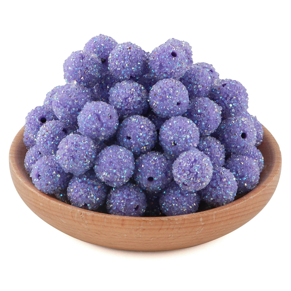 10Pcs Resin Ball Round Acrylic Beads Sugar Sand Pasting Process Fashion For Jewelry Making DIY Handmade Bracelets Accessories