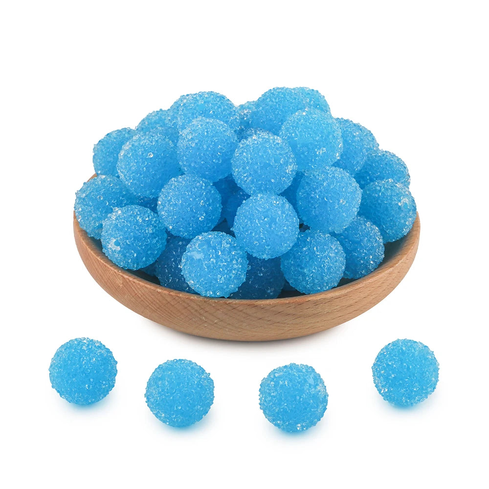 10Pcs Resin Ball Round Acrylic Beads Sugar Sand Pasting Process Fashion For Jewelry Making DIY Handmade Bracelets Accessories