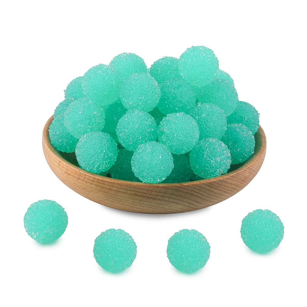 10Pcs Resin Ball Round Acrylic Beads Sugar Sand Pasting Process Fashion For Jewelry Making DIY Handmade Bracelets Accessories