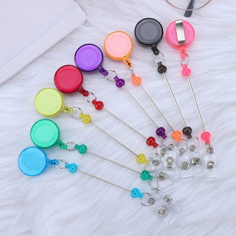 10pcCustomizable Beadable Keyring Stylish Beaded Keychain with Retractable Clasp