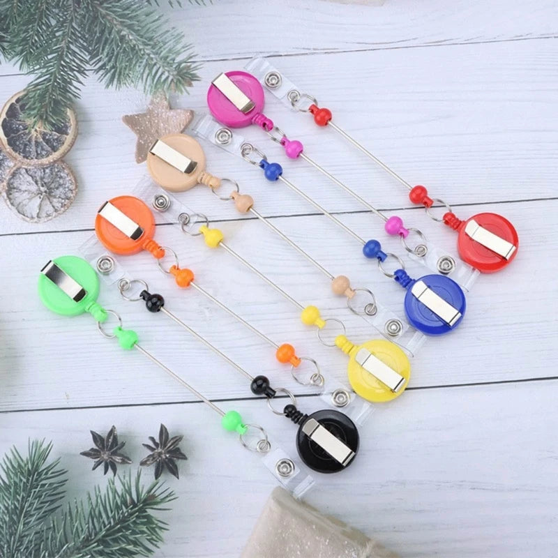 10pcCustomizable Beadable Keyring Stylish Beaded Keychain with Retractable Clasp