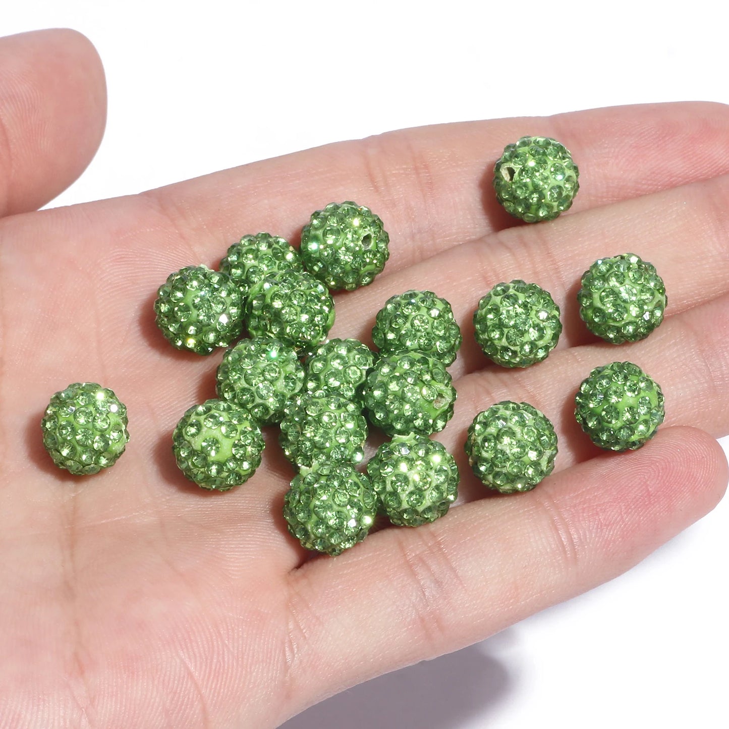 100pcs 6/8/10mm Rhinestone Crystal Clay Beads Soft Pottery Micro Pave CZ Spacer Beads For Jewelry Making Diy Bracelets Necklaces