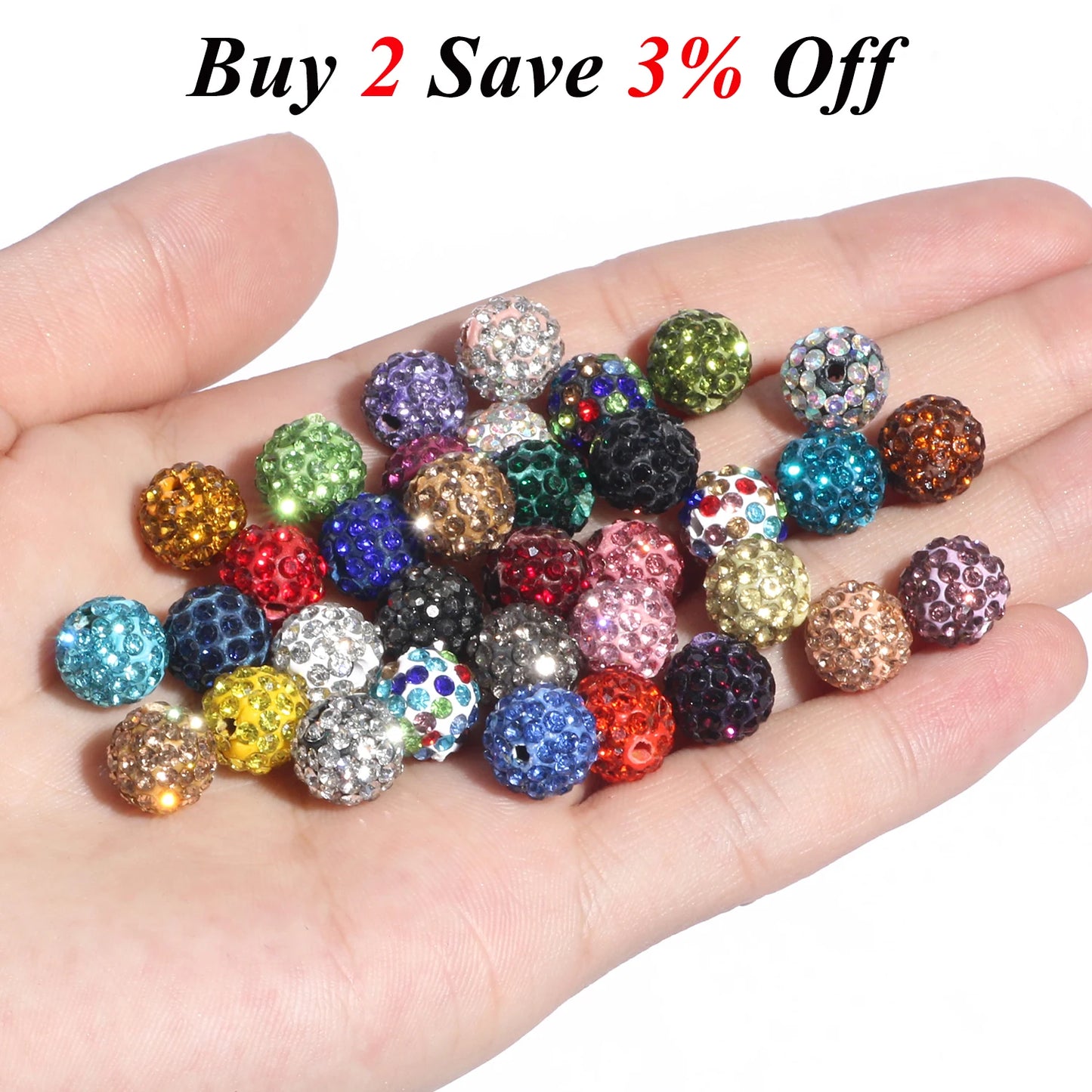 100pcs 6/8/10mm Rhinestone Crystal Clay Beads Soft Pottery Micro Pave CZ Spacer Beads For Jewelry Making Diy Bracelets Necklaces