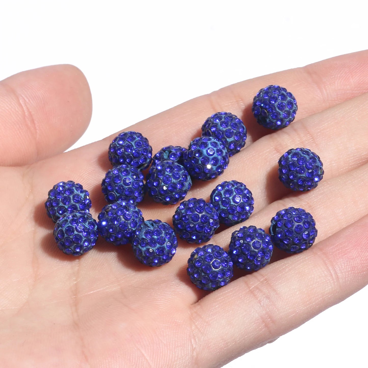 100pcs 6/8/10mm Rhinestone Crystal Clay Beads Soft Pottery Micro Pave CZ Spacer Beads For Jewelry Making Diy Bracelets Necklaces